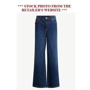 Free Assembly Wide Leg Jeans Womens 14 Blue NWT High Rise Full Length 30 Inseam